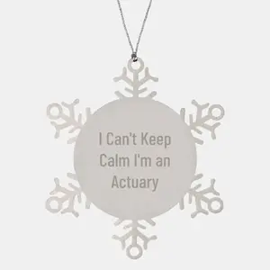 Funny Actuary Snowflake Ornament I Cant Keep Calm Im An Actuary Christmas Gift For Actuaries