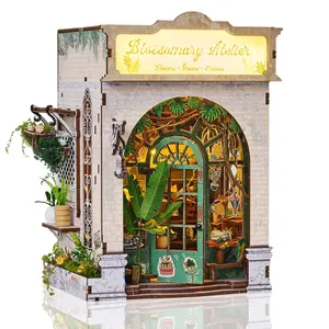 DIY House 3D Bookshelf Model Set, Book Nook Kit, Wooden Puzzle, Desktop Decoration, Building Craft, Gift for Adults, Teens, Beginners