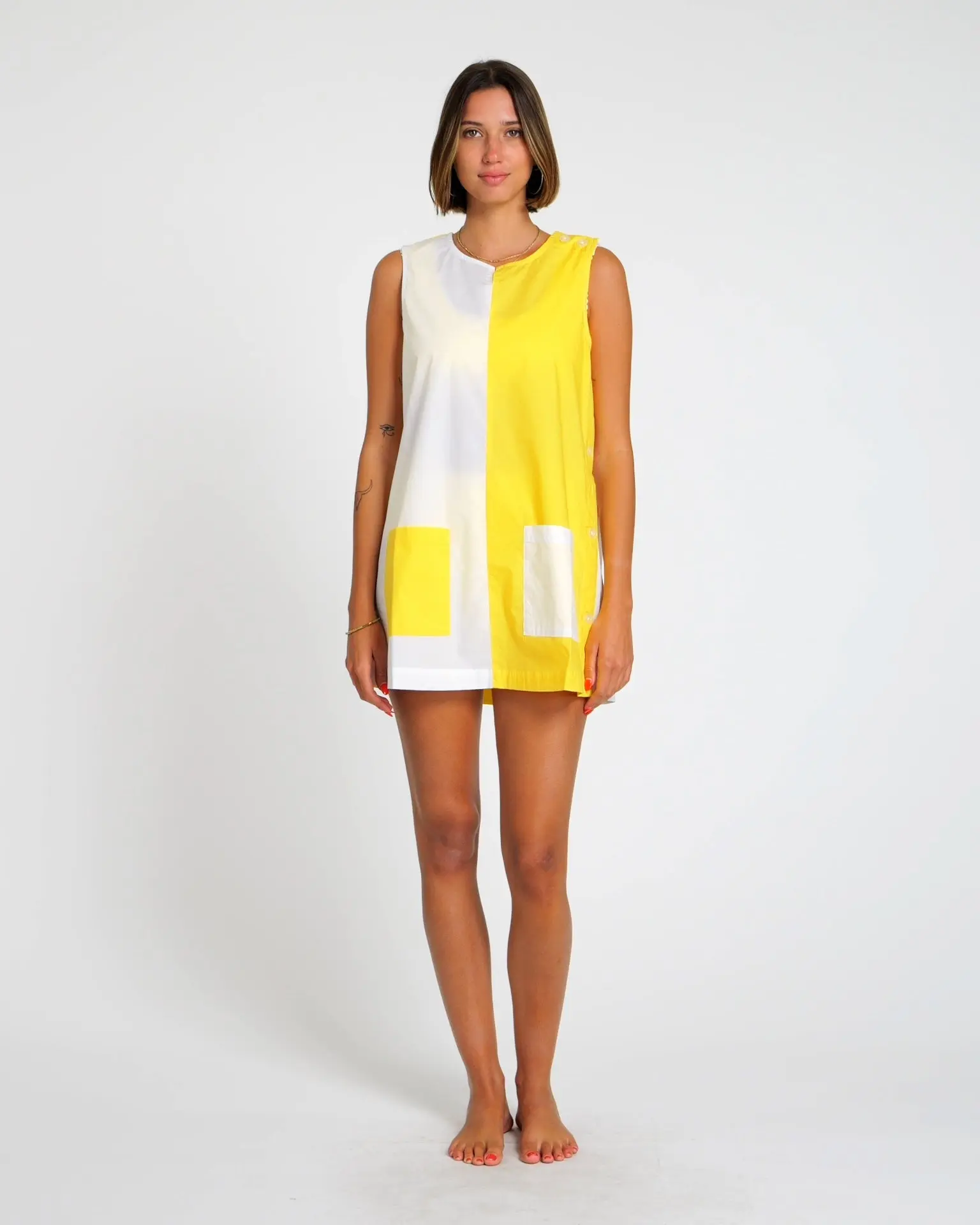 Two-Tone Smock (Yellow/White)