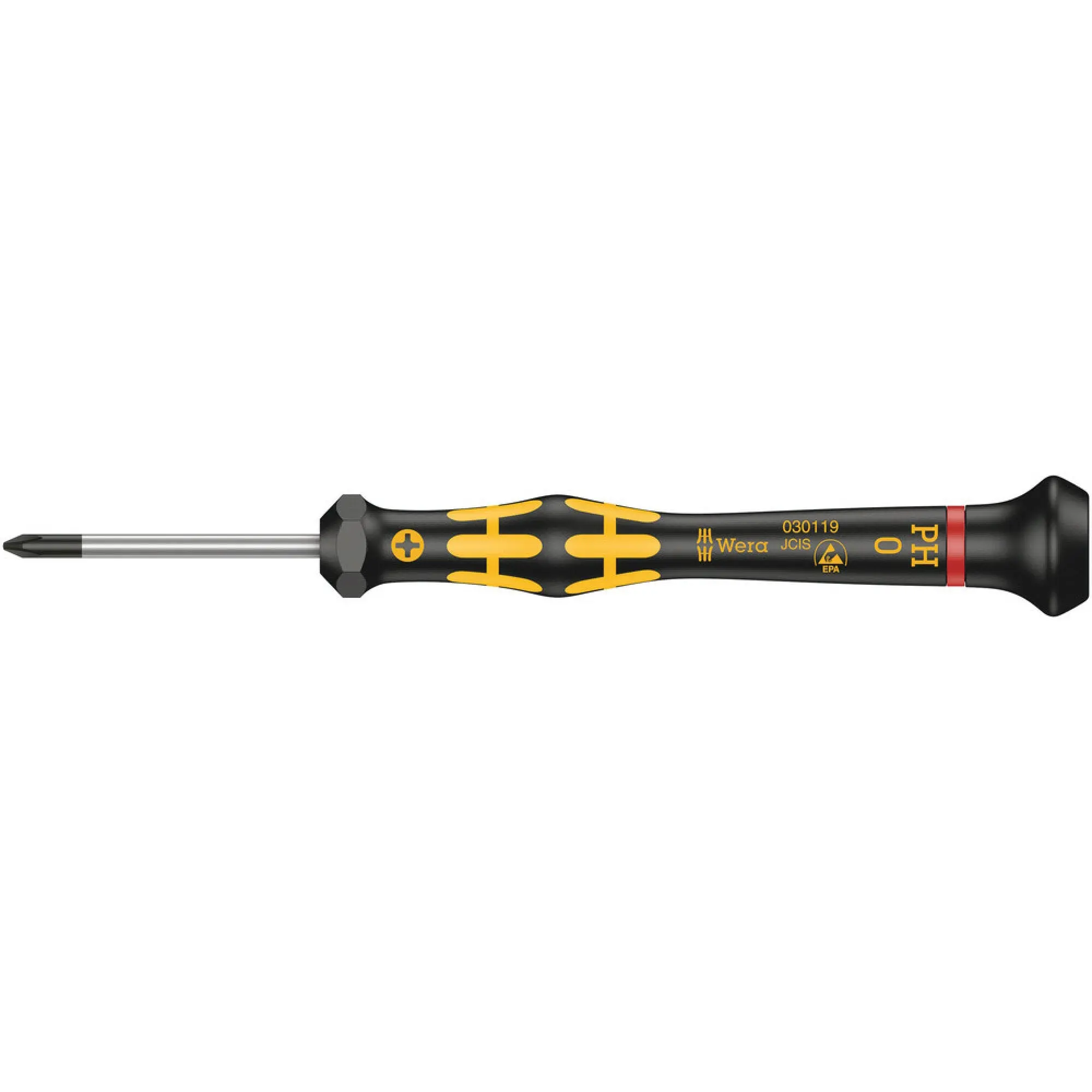 Wera 1550 PH ESD Kraftform Micro screwdriver for Phillips screws, PH 0 x 40 mm
