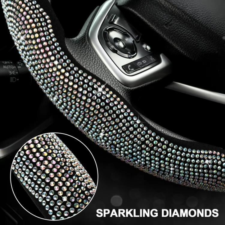 Universal Rhinestone Steering Wheel Cover Ultra-Thin Anti-Slip Luxury Crystal Car Decor for Enhanced Interior Elegance