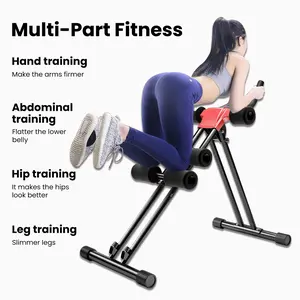 Abdominal Roller, Ab Workout Equipment, Adjustable Ab Machine Full Body Workout for Home Gym, Abdominal Roller Strength Training Exercise Equipment for Body Shaping, Foldable Waist Trainer Suitable for Beginner