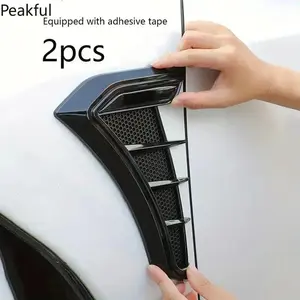 1 Pair Universal Car Fender Side Vent Cover, Trending Rubber Air Flow Trim Decals, Stylish Auto Side Baffle Guard Strip Accessories, flexible rubber material & seamless fitting design, fit most vehicles for exterior beautification, scratch protection