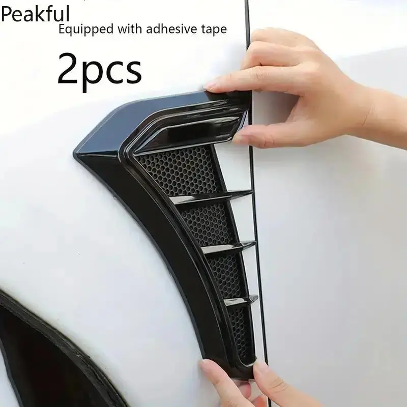 1 Pair Universal Car Fender Side Vent Cover, Trending Rubber Air Flow Trim Decals, Stylish Auto Side Baffle Guard Strip Accessories, flexible rubber material & seamless fitting design, fit most vehicles for exterior beautification, scratch protection