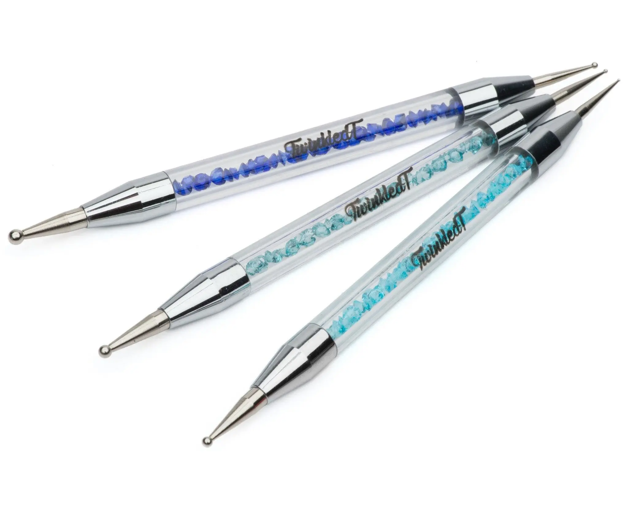 Twinkled T 5 Piece Crystal Dotting Tools, Double-Sided Nail Art Set for Professional Manicure & Pedicure Designs, Easy for Beginners