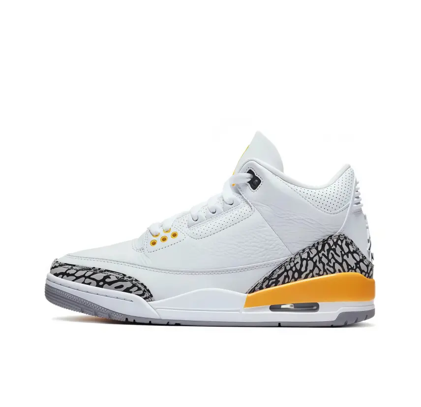 Unisex Mid Top Casual Leather Shoes Classic White Grey Yellow Color Block Retro Cement Pattern features All-day comfort shock absorbing non-slip and durable outsole perfect for campus life weekend hangouts and urban walking sightseeing