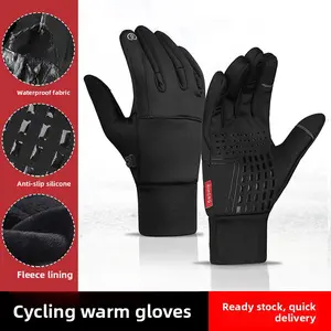 Outdoor Motorcycle Gloves Men's Winter Velvet Warm Waterproof Electric Car Handle Set Touch Screen Full Finger Riding Equipment