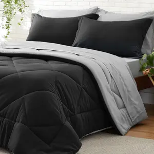 Queen Comforter 7 Bed in A Bag - Microfiber Purple Bed with Comforters,, Pillowcases  Shams, Sets for
