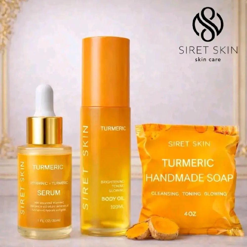 Turmeric Radiance Trio Set (Serum, Body Oil & Soap)