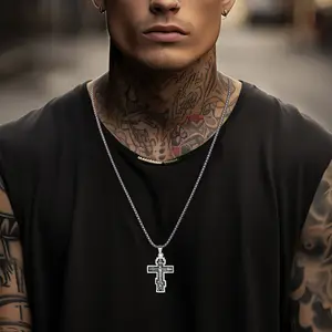 FaithHeart Russian Orthodox Cross Pendant Jesus Pendant Christian Religious Necklaces