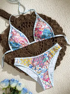Two-Piece Set Women's Bikini Set, Casual Fashion Chic Swimsuit Set, Swimwear Set for Beach Holiday Vacation, Beachwear Fit, Ladies Swimsuit for All Seasons