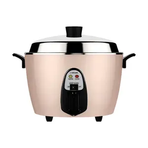 Tatung 6-Cup Rice Cooker, Stainless Steel Inner Pot, Multi-Functional Electric Cooker for Rice, Stews, Steaming - Creamy Pink TAC-06IN