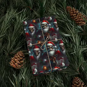 Gothic Santa Wrapping Paper | Dark Christmas Gift Wrap | Spooky Xmas Paper | Alternative Holiday Decor