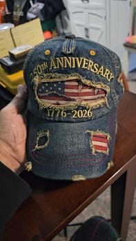 1776 2026 Denim hat USA 250th Birthday Anniversary 250 USA Patriotic Baseball Cap