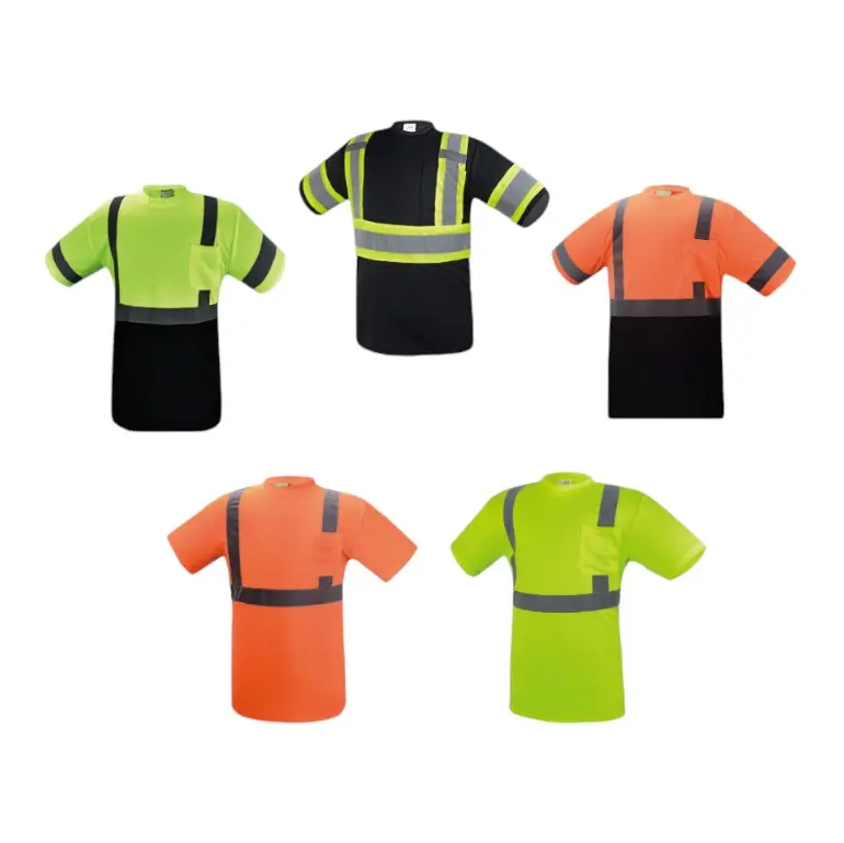 Men's & Women's 100% Polyester Crew Neck Short Sleeve Reflective Safety Shirts - 360-Degree Visibility Work Safety Equipment for Construction, Outdoor Work