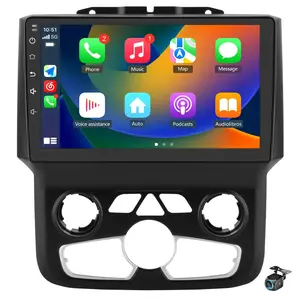 Car Stereo for 【Dodge Ram 1500 2500 3500 2013-2019 Auto AC】 Wireless CarPlay/Android Auto,9" HD IPS Display Support Rearview GPS DSP RDS BT FM 2GB+64GB