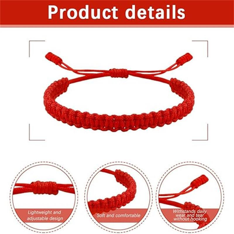 Handmade Bracelet Protection Gifts : Braided Red String Adjustable Amulet