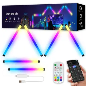 5V Smart RGB-IC lamp tube ,Corner atmosphere lamp, Modern Mood Lighting, Music Sync, Wireless Home Decor, APP Control, Ideal for Living Room, Bedroom, Gaming TV, Halloween Decoration,USB power supply, controlled bymobile app,Ambient lights