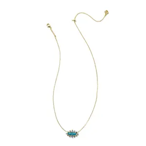 Kendra Scott Eva Crystal Framed Pendant Necklace - Blue Mix