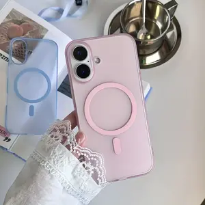 Phone case for iPhone 17 16 15 14 13 12 pro max plus Compatible with Magsafe, Translucent Matte Shockproof Anti-Fingerprint Phone Cases