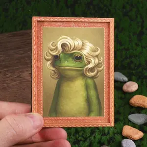 Funny Frog Refrigerator Magnet, Mini Photo Frame Fridge Magnet, Humorous Home Decor, Festive Decoration, Great Holiday Gift