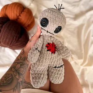 Handmade Amigurumi Voodoo Doll, Gothic Cute Crochet Plush Toy for DIY Knitting & Crochet Enthusiasts
