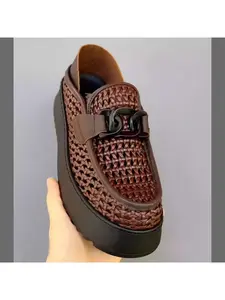 Men's Bean-shaped Shoes, Hollow-out Breathable Casual Shoes, Thick-soled Comfortable Sandals, Sports Versatile Board Shoes