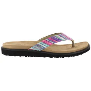 Easy Street Womens Stevie Striped Flip Flops Casual Sandals Casual - Purple
