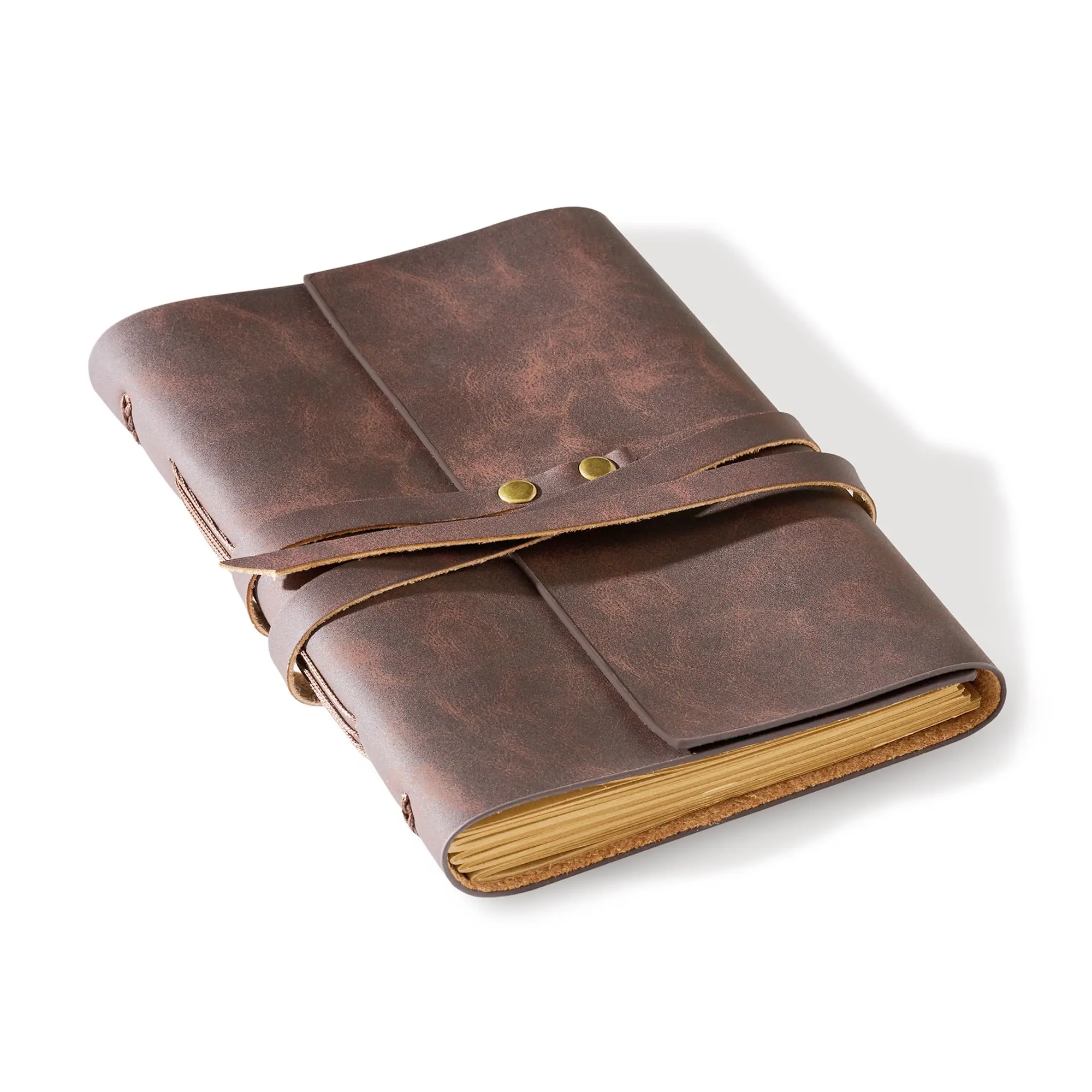 Journal 5"x 7" Notebook Journal for Men Women - 200 Line Pages Vintage Journal for Diary Travelling (Dark Brown)