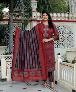 Dark Cotton Salwar Kameez For Indian Women