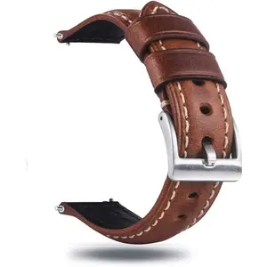 Quick Release Retro Leather Watch Band,Vint Oil-tanned Pull-up Leather Strap Replacement,Choice of Width-18mm 20mm 22mm 24mm or 26mm