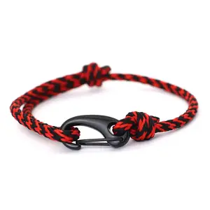 Ocean Voyager Marine Rope Bracelet - Wine Red with D-Buckle