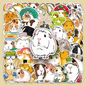 Cute Guinea Pig Pattern Sticker, 102pcs/set Cartoon Self Adhesive Decorative Stickers, DIY Decorative Decals for Phone Case & Scrapbook & Journal, Cellphone Cover