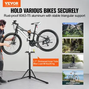 VEVOR Bike Repair Stand, 66 Lbs Heavy-Duty Aluminum Bicycle Repair Stand, Adjustable Height Bike Maintenance Workstand with Magnetic Tool Tray Telescopic Arm, Foldable Bike Work Stand for Home, Shops Does not apply