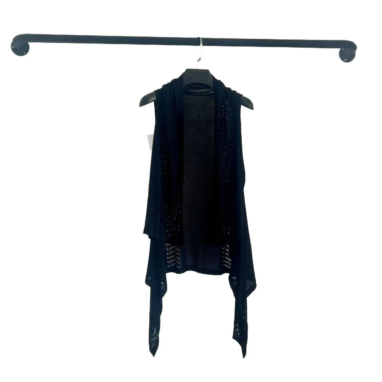 Solid color knitted shawl   black