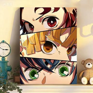 Demon Slayer Anime Hashira All Members Poster, Tanjiro Kamado Decorative Wall Art, Anime Home Decor for Bedroom Living Room, Waterproof Fade-Resistant, Ideal Gift for Anime Fans