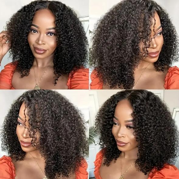 4x4 HD Transparent Lace Closure Mongolian Afro Kinky Curly 100% Remy Human Hair, Natural Color, Invisible Scalp, No Tangle & Shedding Free for Black Women 8 - 16 inches