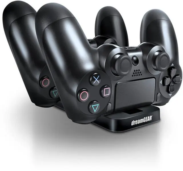 PlayStation 4 Accessory:  Power - DreamGear DGPS4 - 6432 Dual Power Dock Controllers Charging Dock - Black:  Compatible with PS5  [GAMES ACCESSORIES] Black