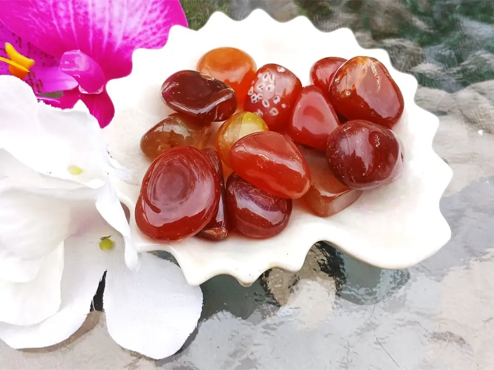 Carnelian Tumbled Loose Natural Gemstone Crystal for Joy, Courage, Strength and Love