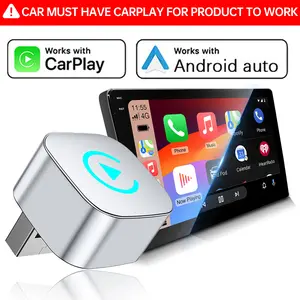 【YURNLV】iPhone/Android CarPlay Wireless Adapter, compact design, automatic connection, hands-free calling wireless adapter, stable and fast, wired to wireless conversion.