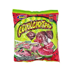 Jovy Revolcaditas Watermelon Flavored Chili Covered Hard Candy with Soft Center - 100 Pieces, Spicy Mexican Candy, Dulces Mexicanos - Sweet, Bonbon
