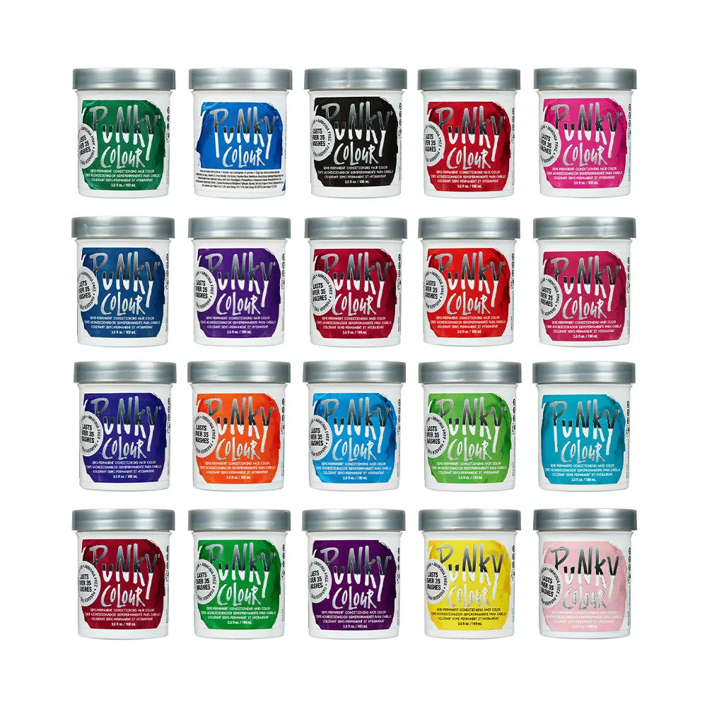 Punky Colour Semi-Permanent Conditioning Hair Dye - Vegan Keratin Infused, Peroxide-Free Haircare, Shampoo-Compatible, Color Extending, Up to 35 Washes, Bleach-Free Pink Hair Dye (Cotton Candy, Rose Red & More)