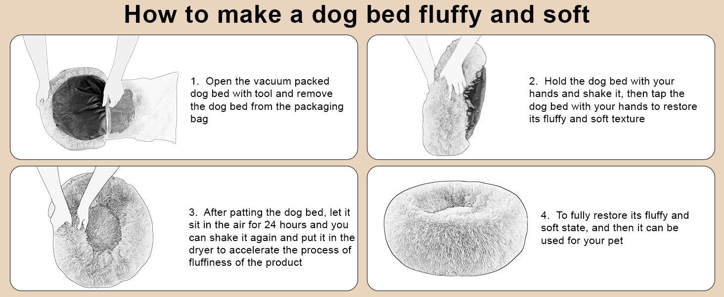 Dog Calming Beds for Small Medium Large Dogs - Round Donut Washable Puppy Dog Bed, Anti-Slip Faux Fur Fluffy Donut Cuddle Anxiety Cat Pet Bed(20" Dark Grey)