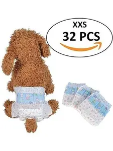 Bailuoni Disposable Female Dog Diapers Printing Dog Diapers Female Small- 32PCS (XXS)