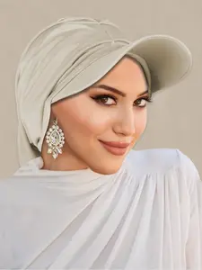 Elegant Plain Color Hat with Brim, Modern Style Sun Protection Cap, Face-Slimming Design, Suitable for Daily Commute and Casual, Sunscreen Hat