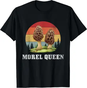 100% cotton Unisex Morel Queen Mushroom Fungi Hunter T-Shirt