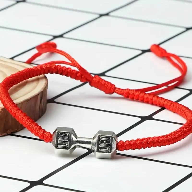 Gym Bracelet - Red Cord with Durable Design and Clasp, Ideal for Fitness and Active Lifestyle