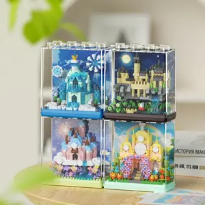 Castle Villa Garden House Building Blocks Micro Particles Assembly Creative Decorative Model Toy Gift, DIY Handmade Craft Kit
