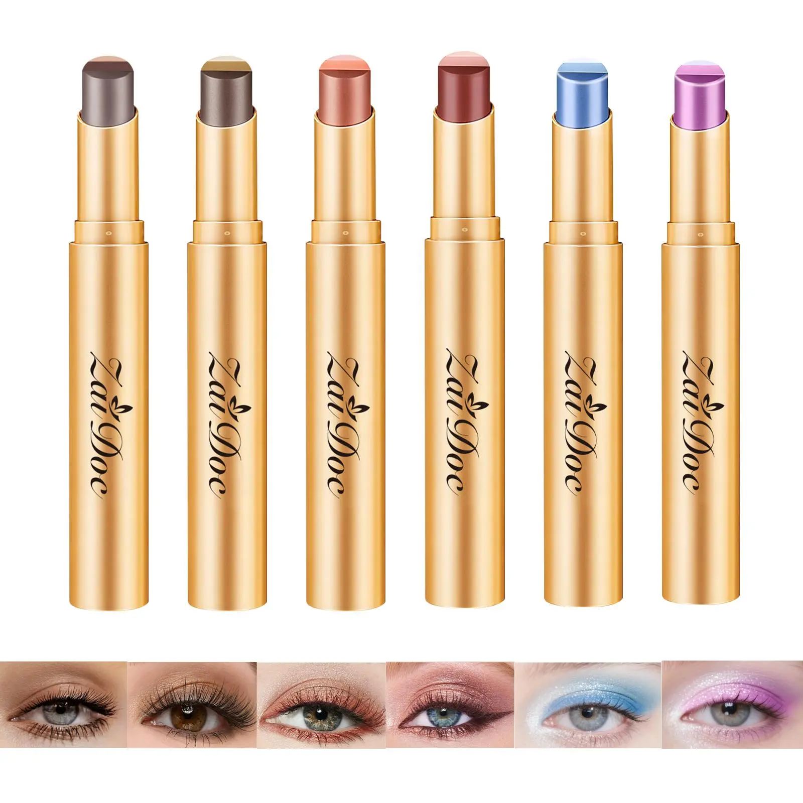 3-in-1 Easy Eyeshadow Stick for Beginners,SmudgeProof in Seconds, One-Stroke Application,Creamy Shimmer Trio Eyeshadow Stick Waterproof Longwear Liquid Eyeliner Color Changing Lip Oil Trio Waterproof Shiny Diamond Eyeshadow