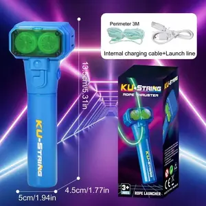 Luminous Rope Launcher in the Dark, Electric Rope Loop Parent Child Interactive Game, Safe, Fun, Interactive Handheld Novel Rope Toy, Ideal Halloween and Christmas Gift - Durable Rope, Sturdy Structure, Easy to Use and Carry
